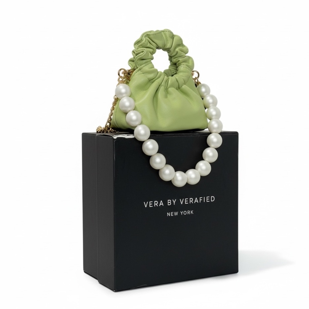VERA by VERAFIED Minty Super Mini Buttery Leather Cloud Bag